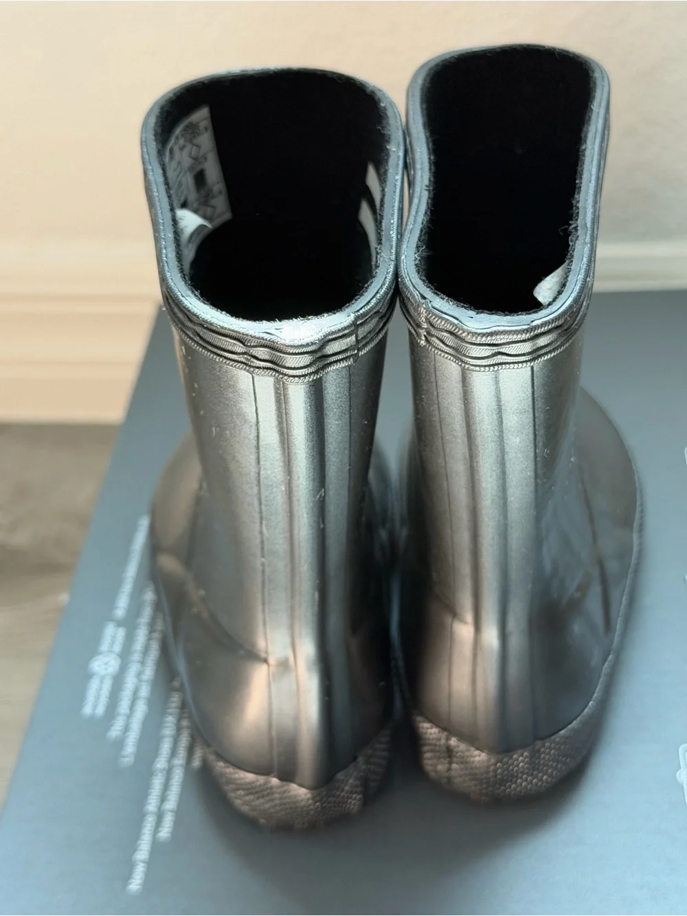 Hunter Black Kids Rain Boots with Red Logo